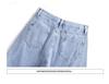 Women's High-Waist Denim Shorts, Summer 2022 Trend, Loose Fit, Mid-Length, Wide-Leg Design.