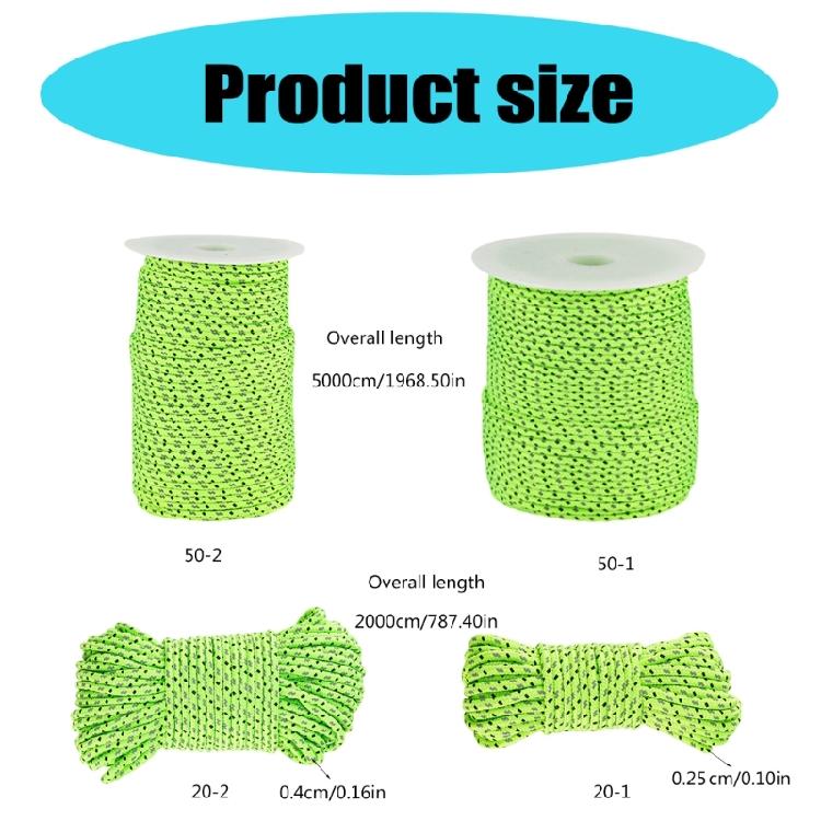 Outdoor Reflective Paracord Rope Camping Survival Rope High Strength Tent Lanyard Strap Camping Tent Accessories