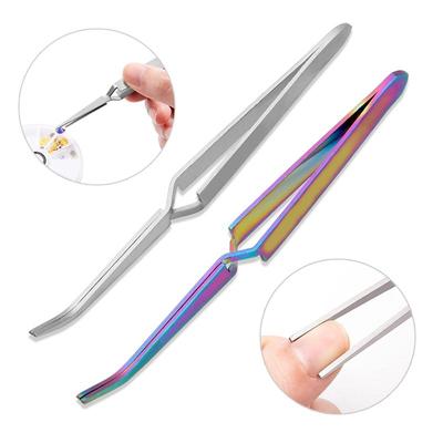 1Pc Multifunction Stainless Steel Nail Art Shaping Tweezers Cross Nail Clip Nail Art Tool Professional Manicure Tools