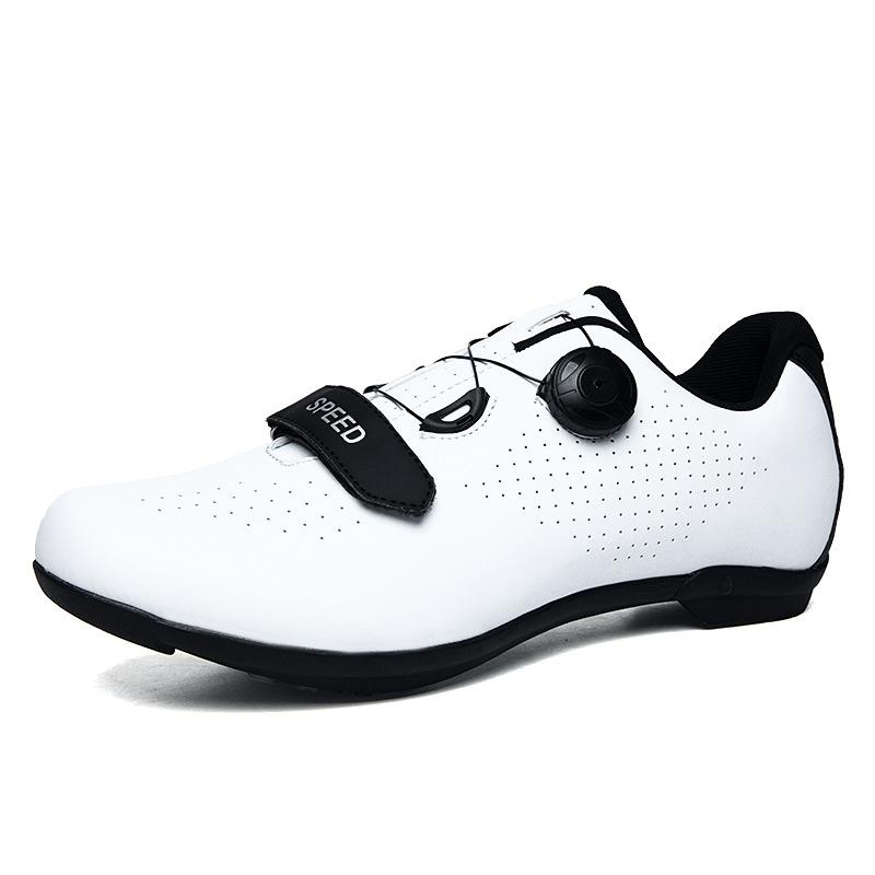 QX2001 Men's Women's Cycling Shoes With Low Cut Mountain Locks Road No Locks. Large Size Rotating Buckle Leather Surface