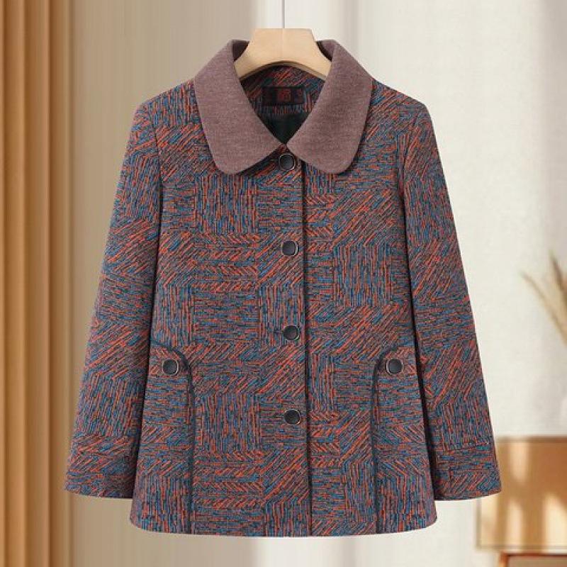 Autumn and winter lapel thick coat wife loose clothes old autumn clothes new old tops
