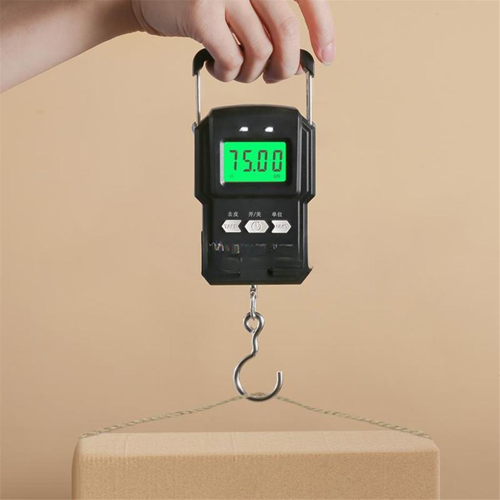 2026+ 75kg/10g Tape Measure Digital Scale Portable Digital BackLight Fishing Hanging Hook Scale with 1M Ruler