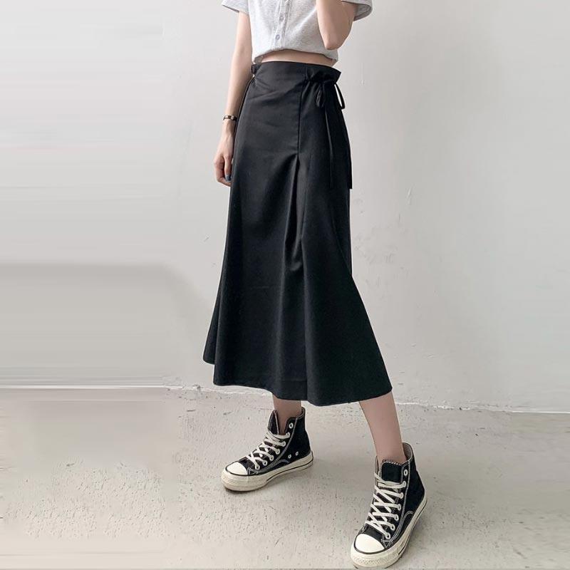 Юбка-бандаж средней длины для женщин весна-осень корейский стиль с высокой талией узкие — фото 7