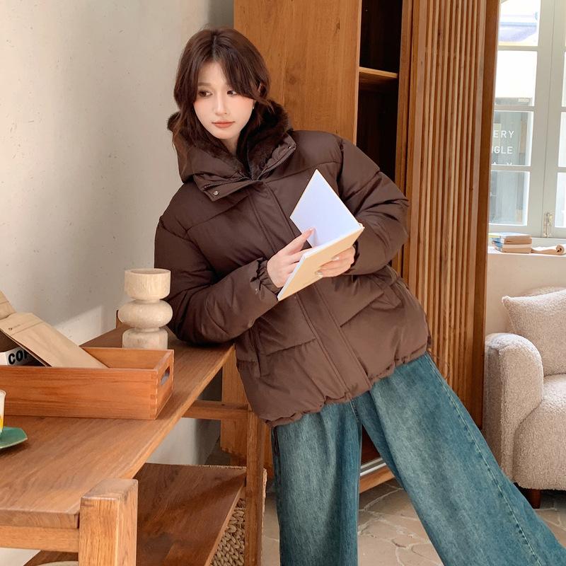 

Универсальная одежда с хлопковым наполнителем для женщин, две новые зимние хлопковые куртки, куртки, одежда-пуховик, топы, хлопковые куртки. XXL кофейный