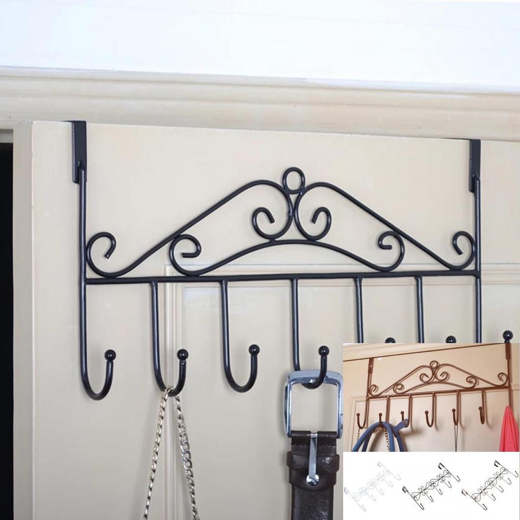 Eddya Bag Towel Coat Clothes Hat Over Door Hanger 5-Hook Bathroom Hanging Rack Holder