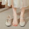 Korean Grandma Shoes Niche Wrinkled Square Toe Women's Shoes Thick Heel Mary Jane Shoes Casual Shallow Mouth Single Shoes