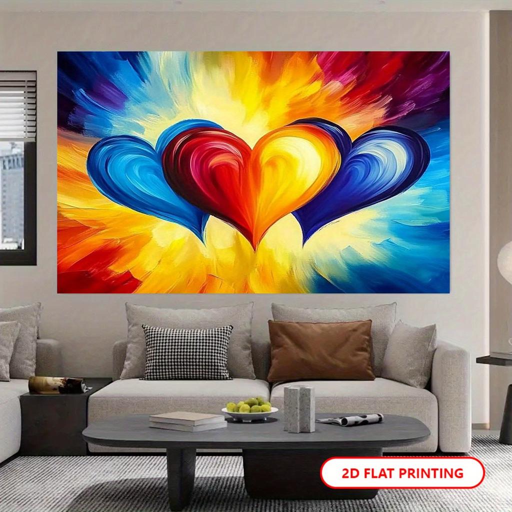 2D Plane, Colorful Heart-shaped Background Fabric, Indoor and Outdoor Parties, Party Decoration, Polyester Fiber