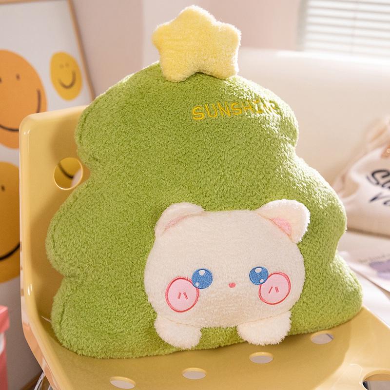 Cartoon High Quality with Expression Christmas Tree Plush Doll Pillow Holiday Decor for Boys and Girls Christmas Gifts