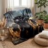 Black Theme Blanket Soft Flannel Blanket Plush Throw Blanket Cozy Sofa Bed Blanket for Home Decor