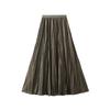 Women's Pleated Ruffle Tiered Skirt Midi Long Skirts Elastic High Waisted A Line Skirts for Women Casual Flowy Swing Spring Fall Skirt Travel Outfit