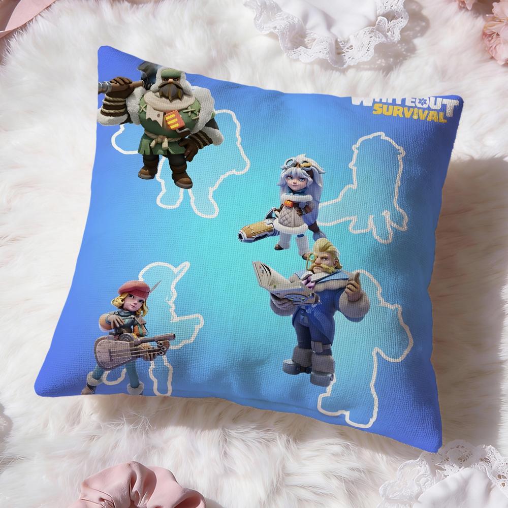 Whiteout Survival Cushion Cover Premium Comfort Reversible Pillow Cove -Two in One Design for Any Room & Car Interior 12x12Inch