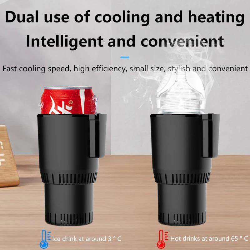 Stainless Steel Portable Car Cooling Cup For Cola Drinks Usb Heating Car Coffee Mug Thermos Cup Electric Beverage Cooler Temperature Display 24V