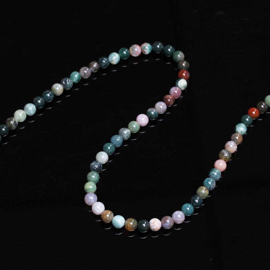 About 15/20/30/40/50/60Pcs 4/6/8/10/12mm High Quantity Loose Spacer Beads Indian Agate Natural Stone Round Beads For DIY Pendants Necklace Bracelets