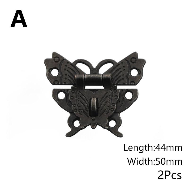 Vintage Butterfly Lock Antique Bronze Hasp Latch Upscale Jewelry Wooden Box Cabinet Lock Case Decorative Hardware Accessory