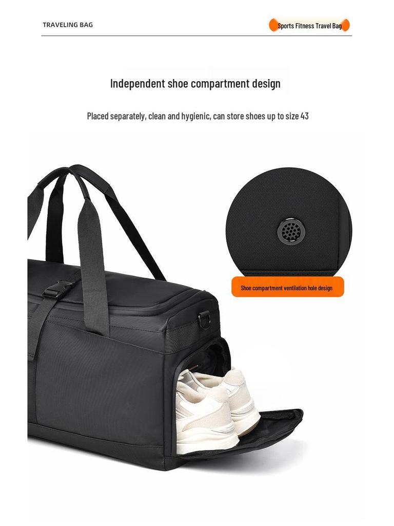 Men's Crossbody Fitness Bag – Large Capacity, Wet/Dry Separation, for Short-Distance Travel and Swimming.