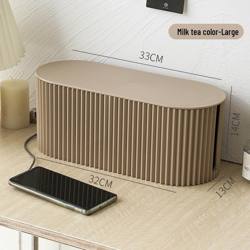 Cross-Border Electric Power Strip Organizer: Dustproof Cable Management Box for Desktop Storage