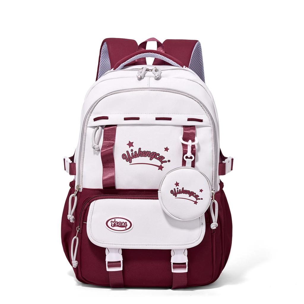 Schoolbag Korean Version Cute Schoolbag Junior High School Student Large Capacity Simple Fashion Versatile Computer Backpack High School Student 