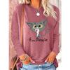 Round Neck 3D Printed Animal Pattern Top Fashionable Casual Long Sleeved Women's T-shirts