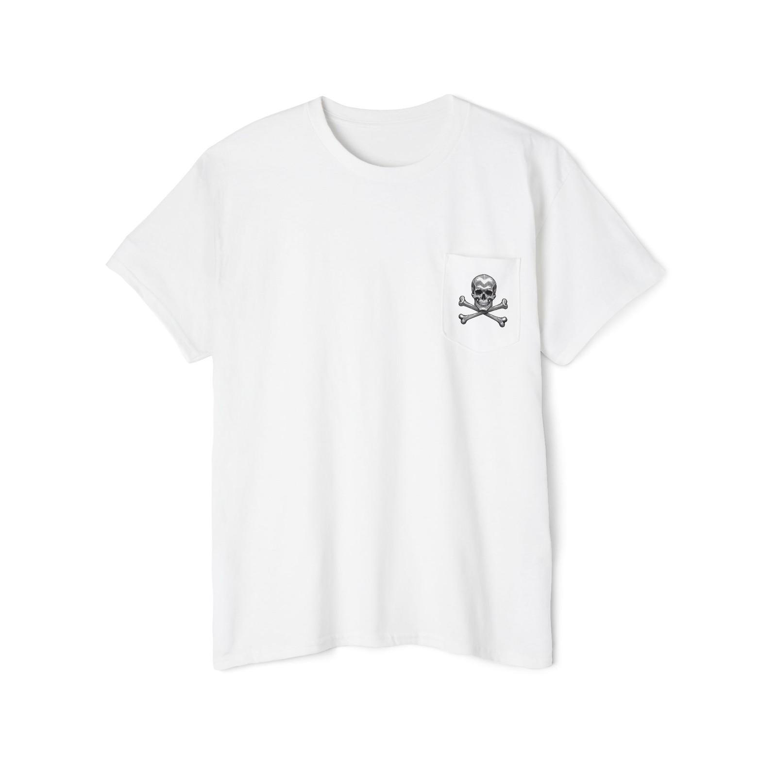 Skull Graphic Unisex Heavy Cotton Tee, Edgy Streetwear, Pocket Tee, Gift for Him S