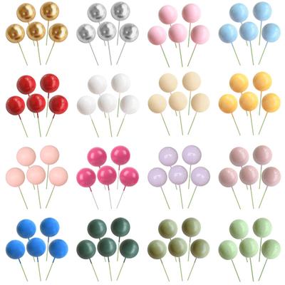 20 pièces Boules Colorées Décoration de Gâteau pour Mariage Fête d'Anniversaire Gâteau Décoration DIY Mini Ballons Piques à Cupcake Baby Shower