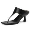 Fashion Elegant Flip Flops Summer Shoes Woman Black Green Slippers Sexy Thin High Heels Sandals Slides Shoes Lady Plus Size 45