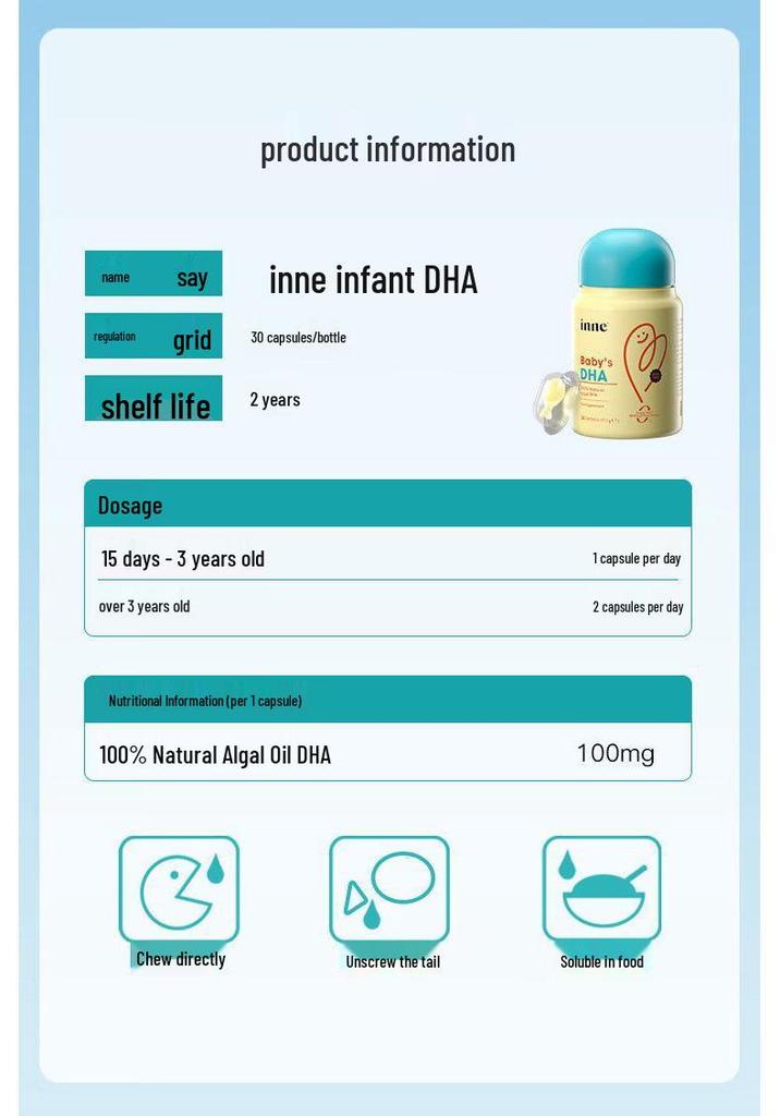 Infant DHA Algal Oil Hypoallergenic Softgels, 30 Capsules - Safe for Newborns