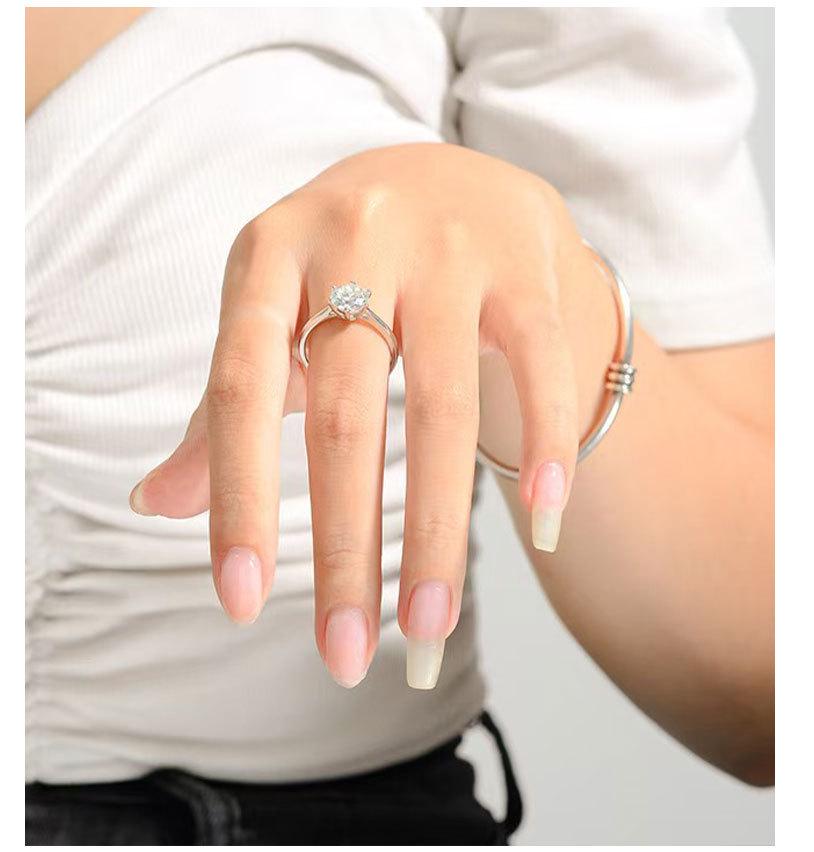 Crown Classic Six-Prong Moissanite Ring, 1 Carat D Color Stone, Perfect Gift for Her