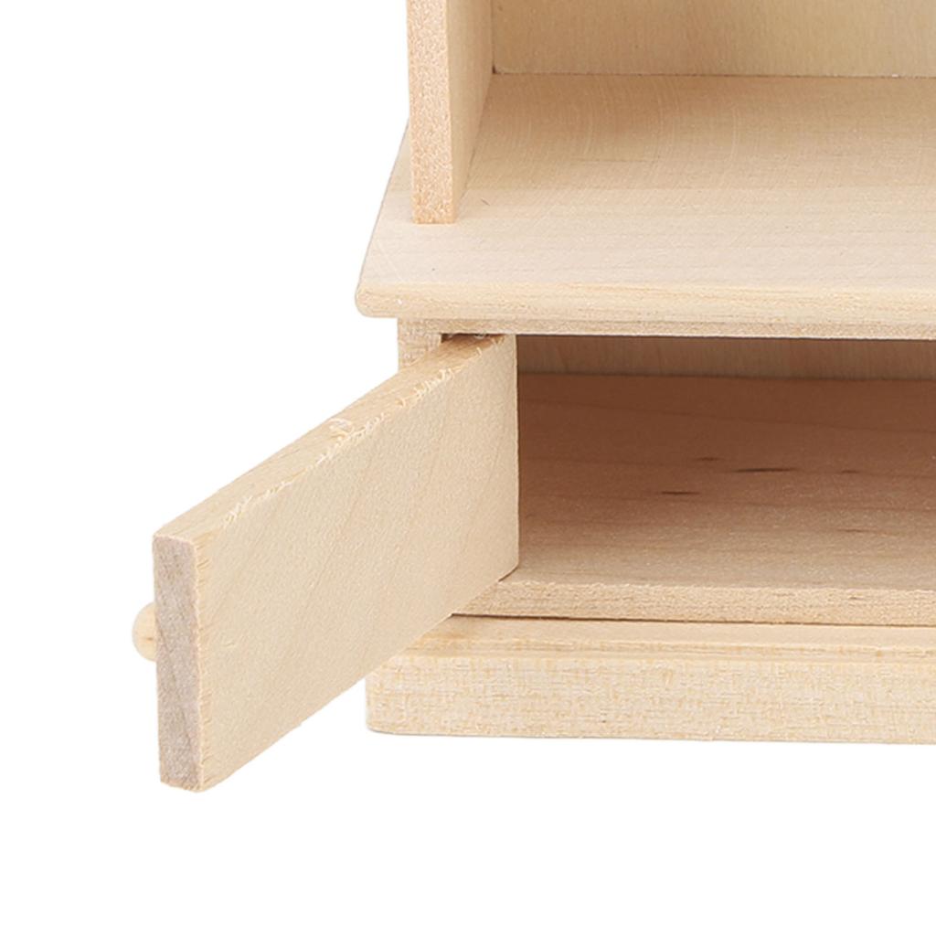 Dollhouse Bookshelf 1:12 Wooden Miniature Decoration Rugged Dollhouse Bookcase for Kids Bedroom Playroom