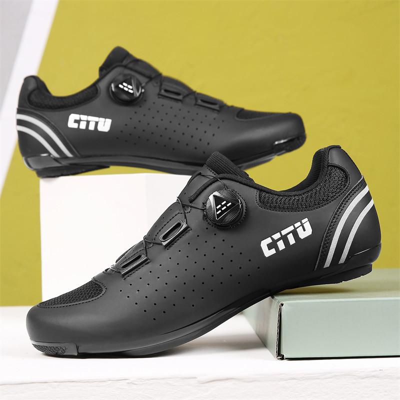 New unlocked cycling shoes spring and summer mesh men's and women's road bike lock shoes mountain bike hard bottom lock pedal set