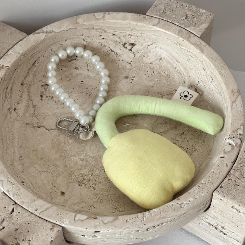 Cushion tulip padding pearl backpack bag decoration key ring bag charm