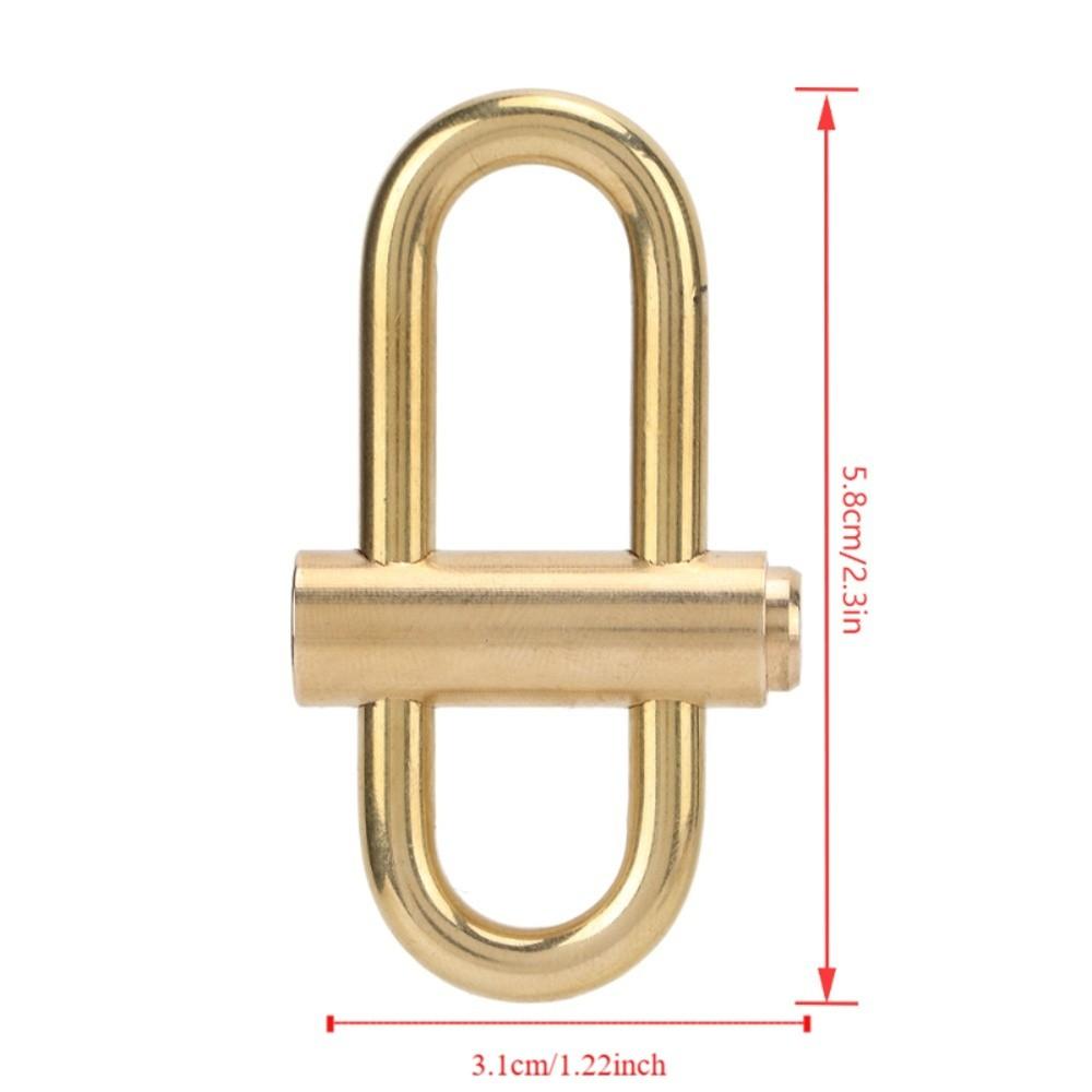 Durable Brass Lock Clip Key Holder Oval Quick Open Lock Keychain Slide Locking Carabiner Hiking