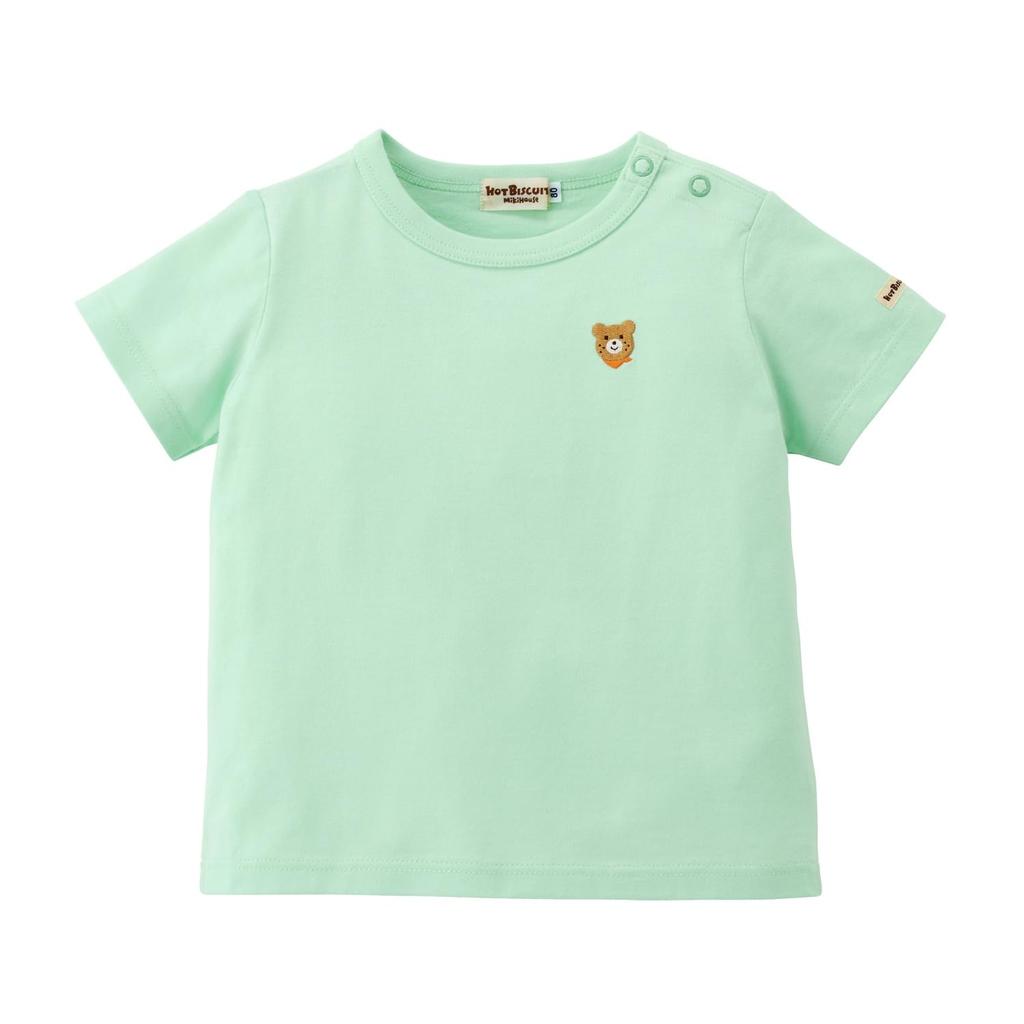 MIKI HOUSE HOT BISCUITS Short Sleeve Ice for Boys and T-Shirt, Green, 90cm, Girls, 70-5210-683