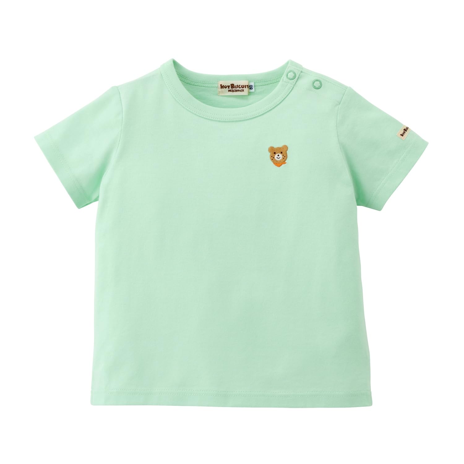 

MIKI HOUSE HOT BISCUITS Футболка с коротким рукавом и рисунком мороженого для мальчиков, зеленая, 90 см, для девочек, 70-5210-683