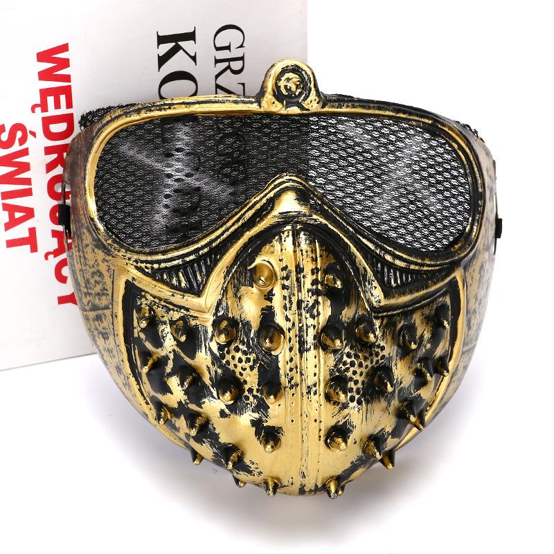 Máscara de Demonio Punk para Halloween - Máscara de Cosplay de Parca Influenciada por Watch Dogs 2 con Remaches