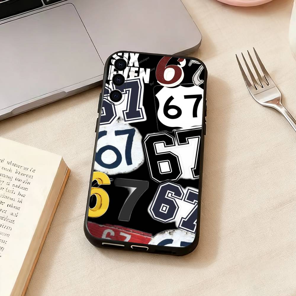 67 Six Seven-nn Phone Case Black Silicone Soft For Samsung Galaxy A73,A72,A71,A70,A53,A52,A51
