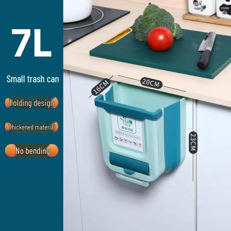 Large Wall-Mounted Folding Kitchen Trash Can for Cabinet Doors