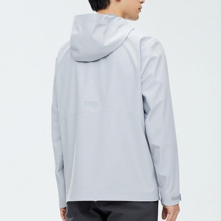 Anta Training Series Solid Color Zip-Up Hooded Jacket Men Jacket Mud-Gray 152337604-3