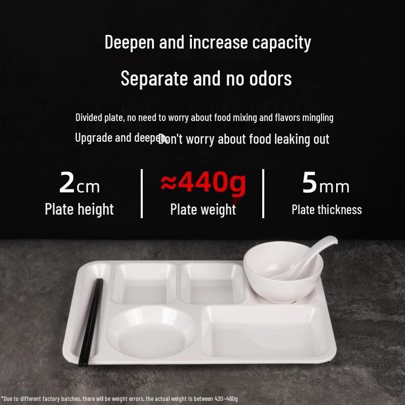 Thickened Melamine 4-Compartment Rectangular Serving Tray