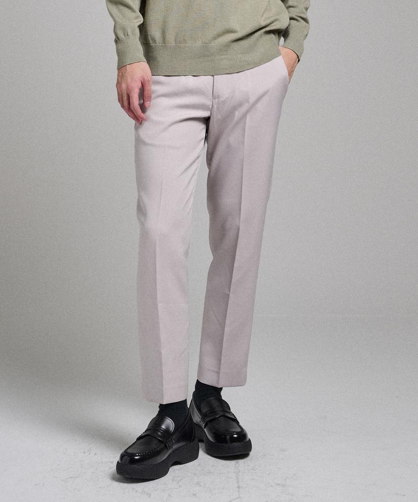 ANALOG MOOD Semi-Wide Hidden Banding Slacks (Gray)
