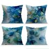 Blue Leaf Watercolor Pillowcase Printed Polyester 40/45/50cm Throw Pillowcover Decorative Sofa Cushion Pillowslip Home Decor