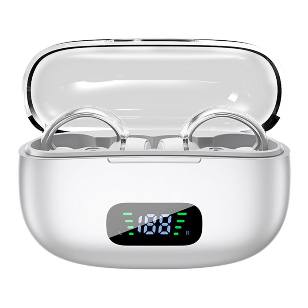 

S39 ENC Noise Reduction Clip-On Bluetooth-compatible Earbuds Non-In-Ear Sports Wireless Earphones Ivory White