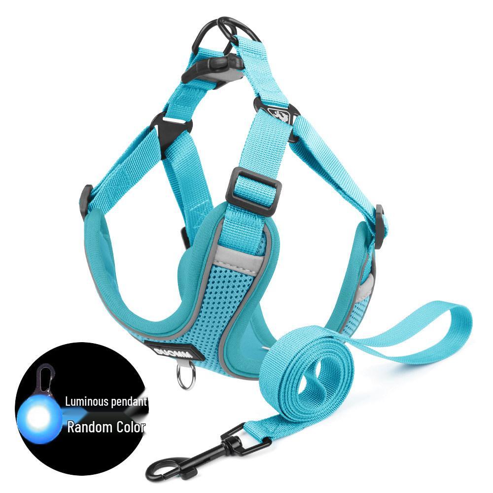 Harnais Gilet Respirant Réglable & Laisse pour Chiens de Petite à Moyenne Taille - Sans Rembourrage, Sans Étranglement, Idéal pour les Shiba Inus & Bouledogues Français