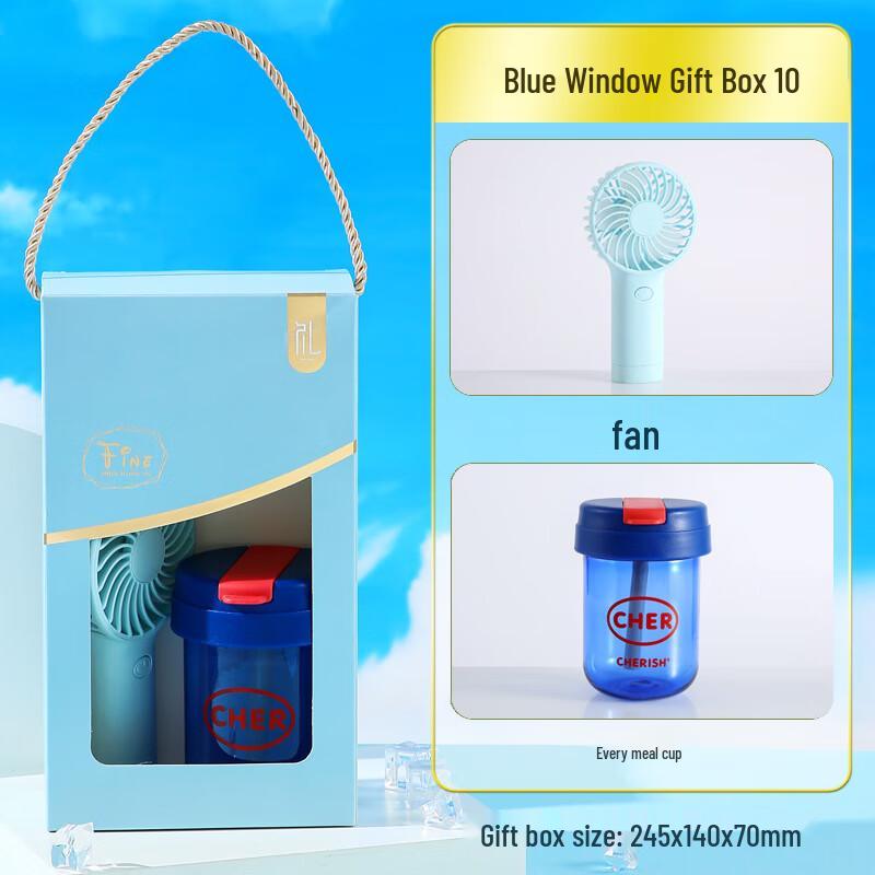 A1 Summer Cooling Gift Set: Portable Fan & Water Bottle 10