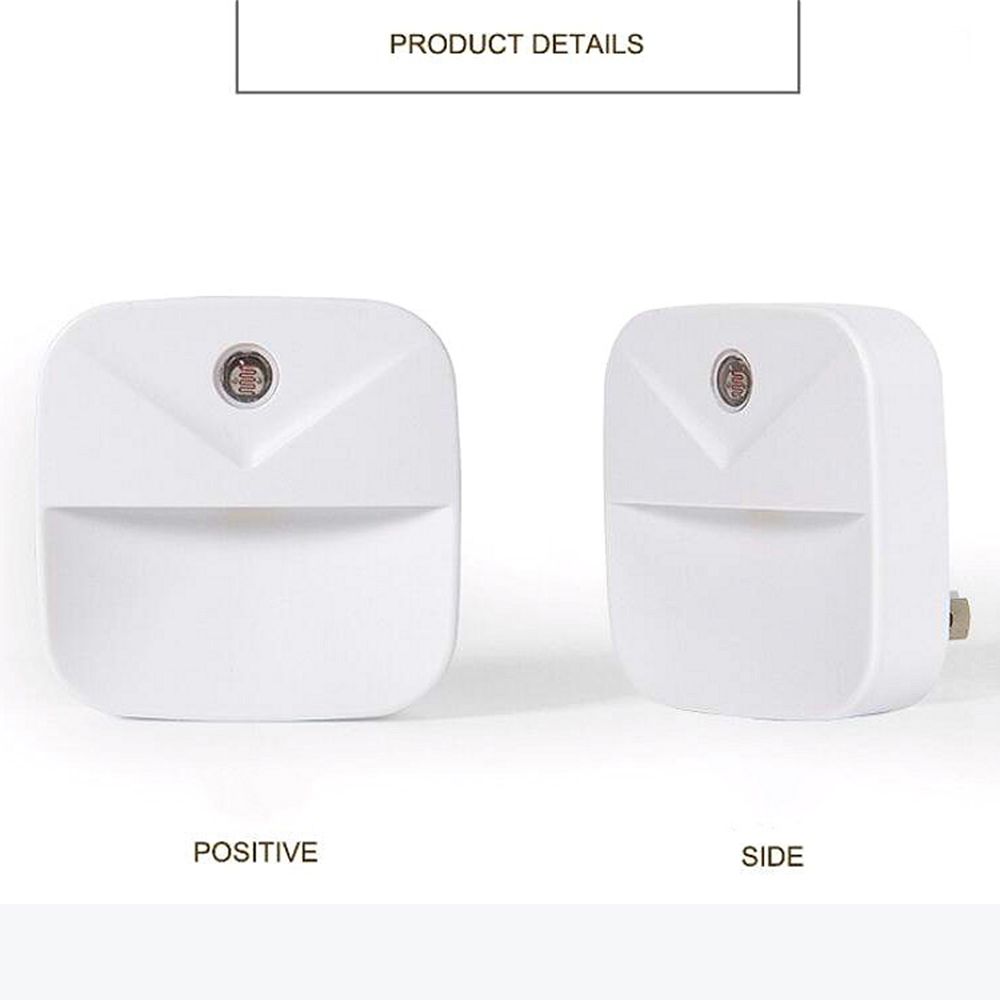 White Plug In Living Room Light Sensor Bedroom Energy Saving Bedside Lamp Night Light Wall Lamp LED