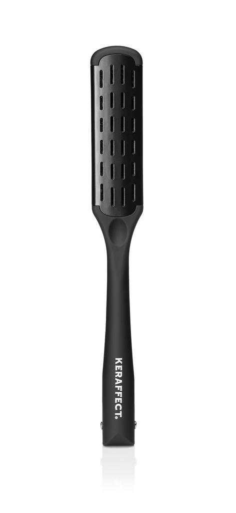 TRIGOODS KERAFFECT STRAIGHT TWIN BRUSH Straightening Brush for Easy Home Use SLIM, Professional-Grade, Salon-Quality (Black)