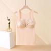 Autumn Winter New Lace Bra Women's Tank Top Integrated Heat-Resisting Plush Thickened and Traceless Warm Underwear Sleeveless