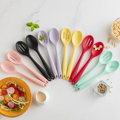 Cucchiaio in silicone monobloccoDensatore di cottura resistente alle alte temperature Utensili da cucina Piccoli cucchiai da zuppa Cucchiai da insalata