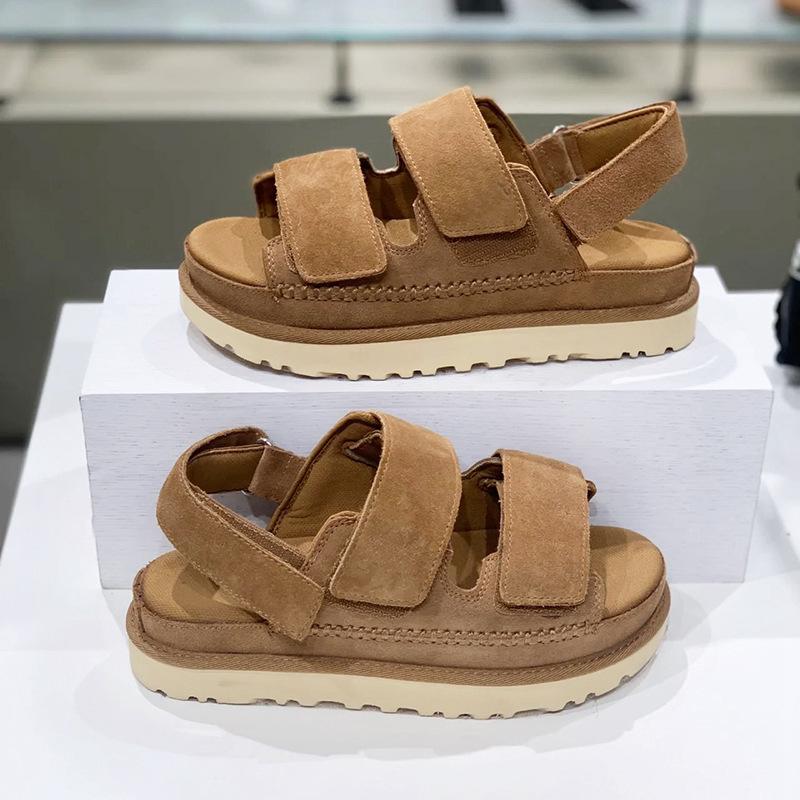 Fashion Thick Soled Sandals Women's Summer 2024 New Fashion Round Head Sandals Elastic Band Ankle Strap Casual Shoes Female Versatile