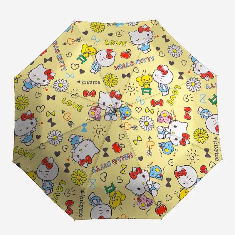 

1pc Hello Kitty Automatic Umbrella Durable Iron Frame & Plastic Handle, Gift for Men & Women, Sturdy Construction yy250902057