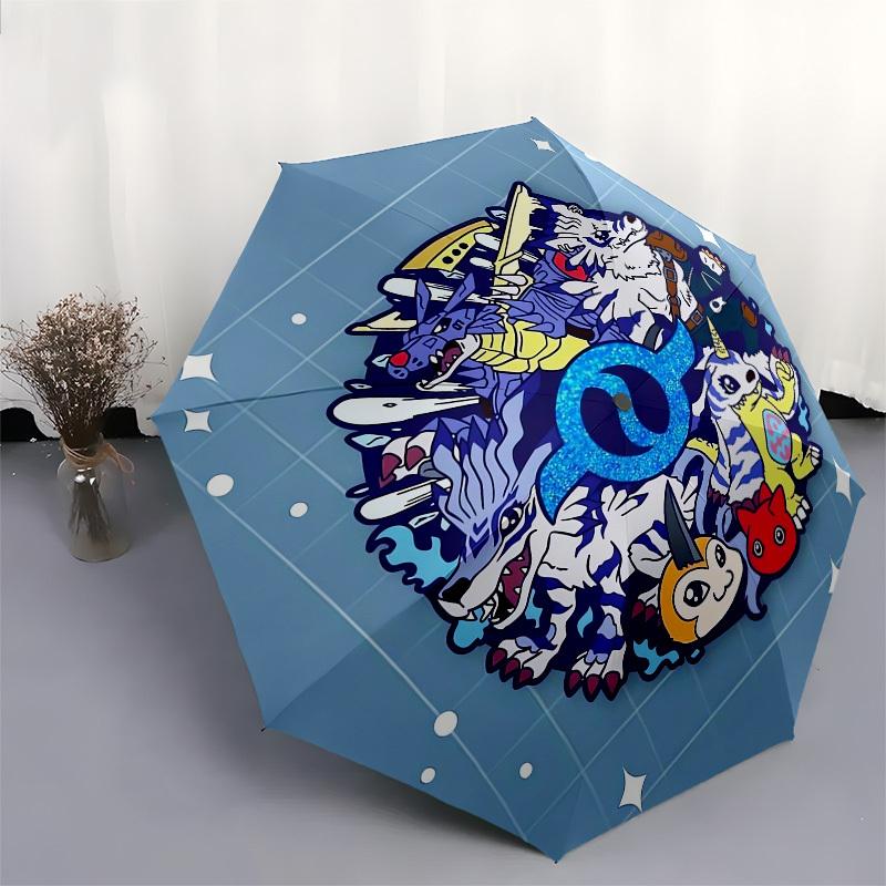 1pc Fantasy Creature Collage Umbrella with Plastic Handle,Suitable for All Seasons Home Travel Outdoor UmbrellaM1121